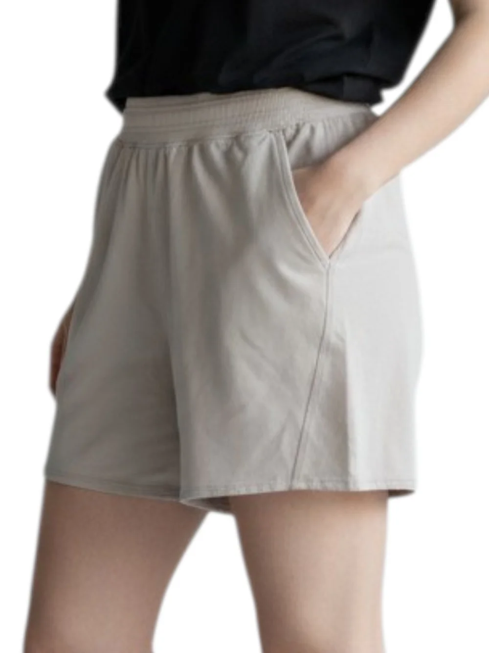 Lululemon High Rise Lounge Shorts Cotton Lycra Beige Size 8